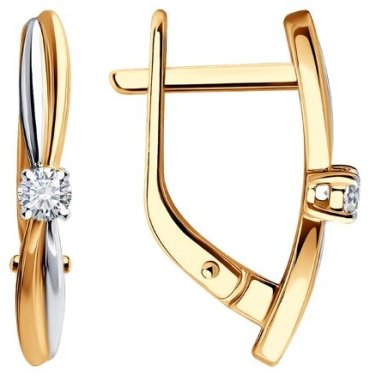 Серьги Diamant 51-220-01980-1 вес 2.52 г золото, бриллиант купить,625783