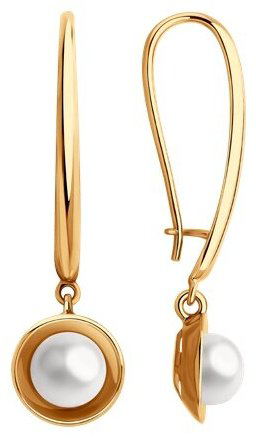 Серьги Diamant 51-321-01823-1 вес 3.01 г золото, жемчуг купить,268677
