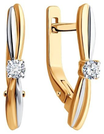 Серьги Diamant 51-220-01980-1 вес 2.52 г золото, бриллиант купить,625783