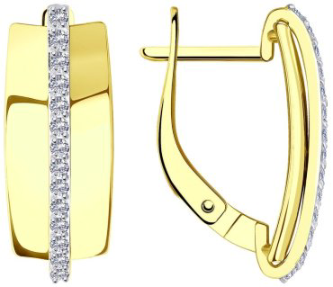 Серьги SOKOLOV 029359-2 вес 2.95 г золото, фианит купить,250232