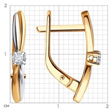 Серьги Diamant 51-220-01980-1 вес 2.52 г золото, бриллиант купить,625783