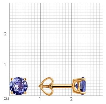Пусеты Diamant 51-222-02297-2 вес 1.19 г золото, бриллиант, танзанит купить,234040