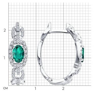 Серьги SOKOLOV 3020599-3 вес 5 г золото, бриллиант, изумруд купить,1128083