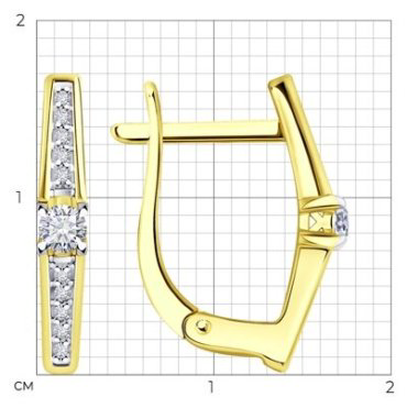 Серьги Diamant 53-220-01760-1 вес 2.55 г золото, бриллиант купить,428924