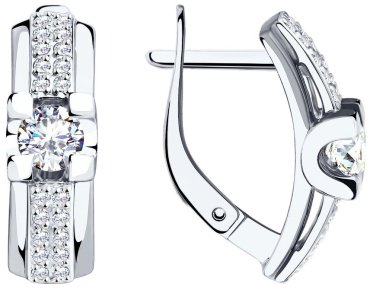 Серьги SOKOLOV 78-028837-3 вес 3.62 г золото, фианит купить,271400
