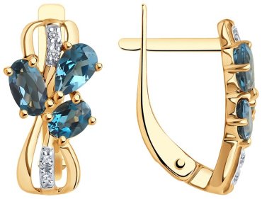 Серьги SOKOLOV 72-00095 вес 2.39 г золото, бриллиант, топаз - ForteMarket Серьги SOKOLOV 72-00095 вес 2.39 г золото, бриллиант, топаз купить,338328