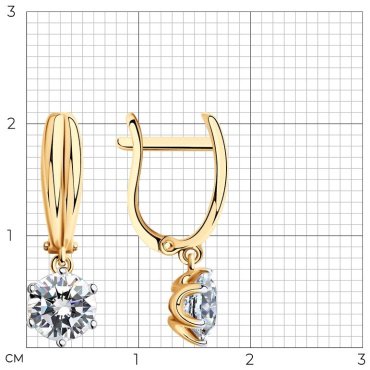 Серьги SOKOLOV 029973 вес 2.78 г золото, фианит