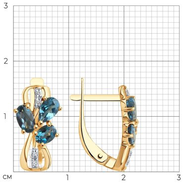 Серьги SOKOLOV 72-00095 вес 2.39 г золото, бриллиант, топаз - ForteMarket Серьги SOKOLOV 72-00095 вес 2.39 г золото, бриллиант, топаз купить,338328