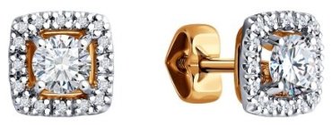 Пусеты Diamant 51-222-02466-1 вес 1.44 г золото, бриллиант купить,922622