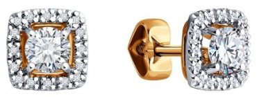 Пусеты Diamant 51-222-02466-1 вес 1.44 г золото, бриллиант купить,922622
