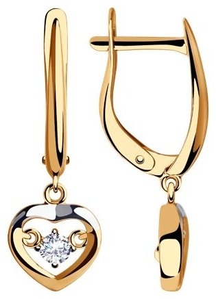 Серьги SOKOLOV 028276 вес 3.04 г золото, фианит купить,258508