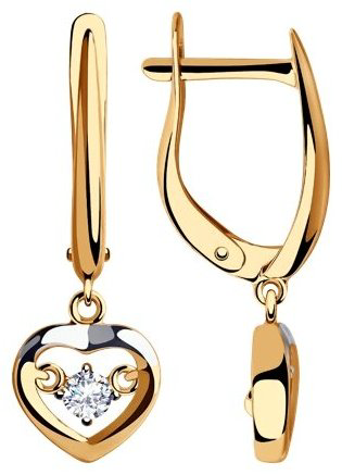 Серьги SOKOLOV 028276 вес 3.04 г золото, фианит купить,258508