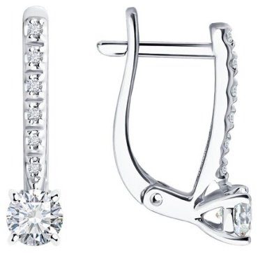 Серьги Diamant 52-220-02416-1 вес 2.25 г золото, бриллиант купить,2022842