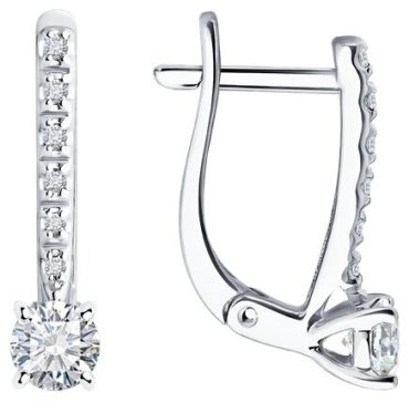 Серьги Diamant 52-220-02416-1 вес 2.25 г золото, бриллиант купить,2022842