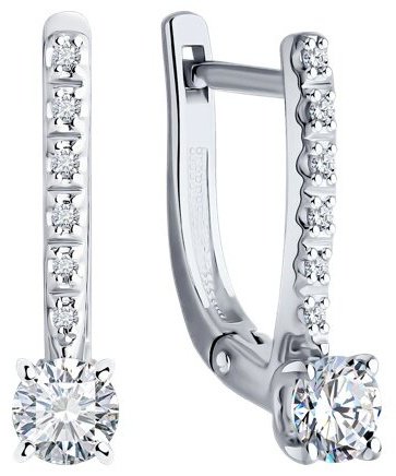 Серьги Diamant 52-220-02416-1 вес 2.25 г золото, бриллиант купить,2022842