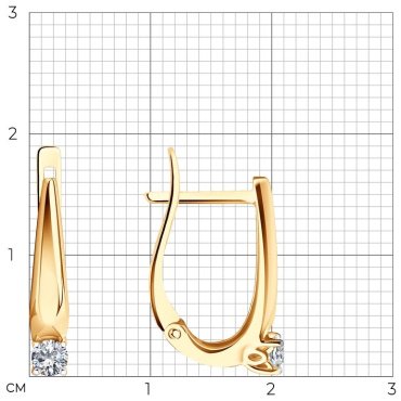 Серьги SOKOLOV 1021852 вес 2.23 г золото, бриллиант купить,560171