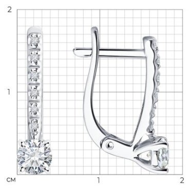 Серьги Diamant 52-220-02416-1 вес 2.25 г золото, бриллиант купить,2022842