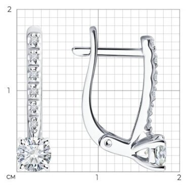 Серьги Diamant 52-220-02416-1 вес 2.25 г золото, бриллиант купить,2022842