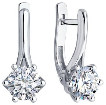 Серьги Diamant 52-220-02401-1 вес 3.56 г золото, бриллиант, рубин купить,1092876