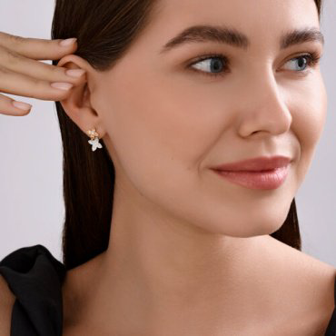 Серьги Diamant 51-120-02818-1_s вес 2.22 г золото, фианит купить,209861