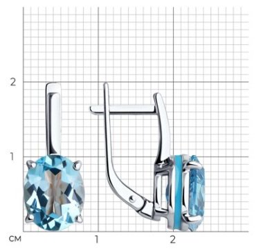 Серьги Diamant 52-320-02463-1 вес 4.76 г золото, топаз купить,370544