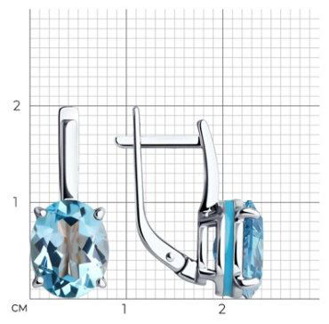 Серьги Diamant 52-320-02463-1 вес 4.76 г золото, топаз купить,370544