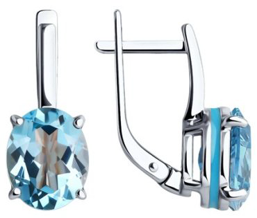 Серьги Diamant 52-320-02463-1 вес 4.76 г золото, топаз купить,370544