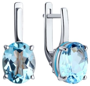 Серьги Diamant 52-320-02463-1 вес 4.76 г золото, топаз купить,370544