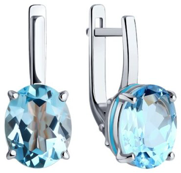 Серьги Diamant 52-320-02463-1 вес 4.76 г золото, топаз купить,370544