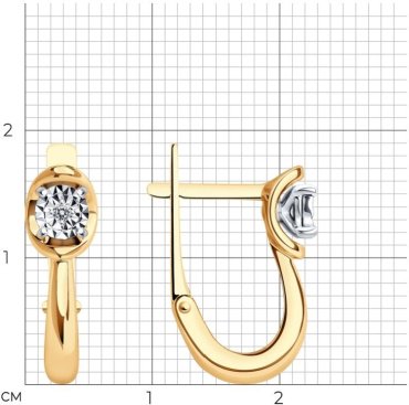 Серьги SOKOLOV 1021844 вес 2.83 г золото, бриллиант купить,410489