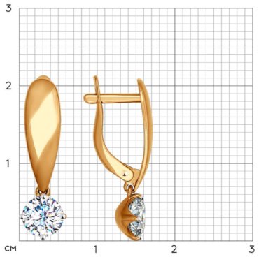 Серьги SOKOLOV 027001 вес 3.24 г золото, фианит купить,259200.00000000003
