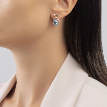 Серьги SOKOLOV 727764 вес 4.97 г золото, топаз купить,352687