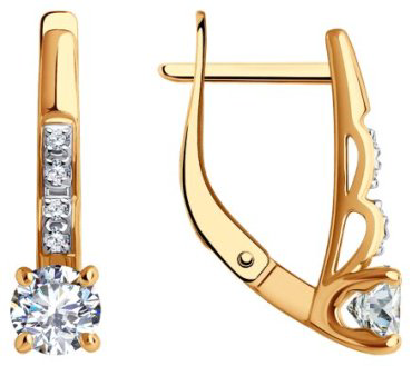 Серьги SOKOLOV 0200152 вес 2.98 г золото, фианит купить,238400