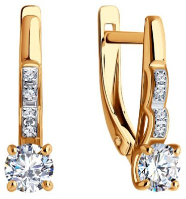 Серьги SOKOLOV 0200152 вес 2.98 г золото, фианит купить,238400