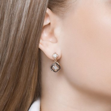 Серьги SOKOLOV 7020064 вес 4.28 г золото, бриллиант купить,803639
