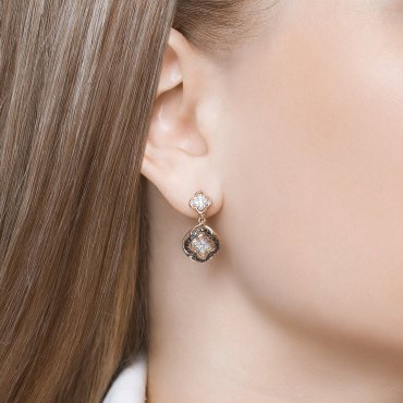 Серьги SOKOLOV 7020064 вес 4.28 г золото, бриллиант купить,803639