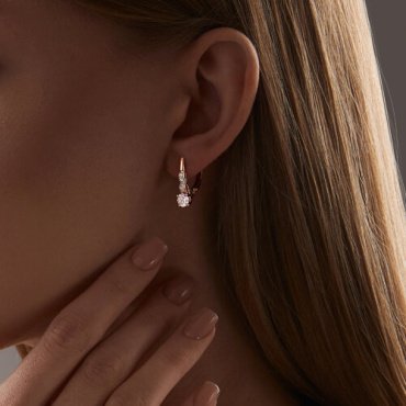 Серьги SOKOLOV 0200152 вес 2.98 г золото, фианит купить,238400