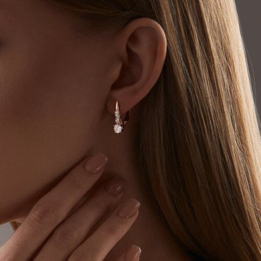 Серьги SOKOLOV 0200152 вес 2.98 г золото, фианит купить,238400