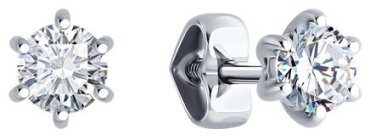 Пусеты Diamant 52-222-01856-1 вес 1.12 г золото, бриллиант купить,1335655