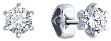 Пусеты Diamant 52-222-01856-1 вес 1.12 г золото, бриллиант купить,1335655