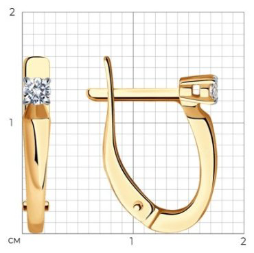 Серьги SOKOLOV 1021832 вес 1.95 г золото, бриллиант купить,559382