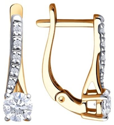 Серьги Diamant 51-220-02179-1 вес 2.29 г золото, бриллиант купить,2483804