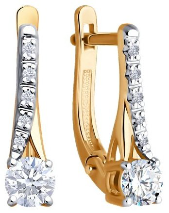 Серьги Diamant 51-220-02179-1 вес 2.29 г золото, бриллиант купить,2483804