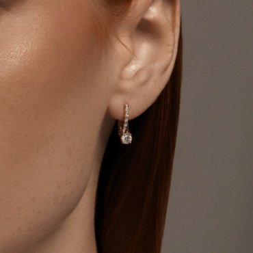 Серьги Diamant 51-220-02179-1 вес 2.29 г золото, бриллиант купить,2483804