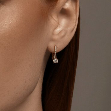Серьги Diamant 51-220-02179-1 вес 2.29 г золото, бриллиант купить,2483804
