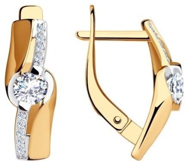 Серьги Diamant 51-120-00895-1 вес 2.82 г золото, фианит купить,311494