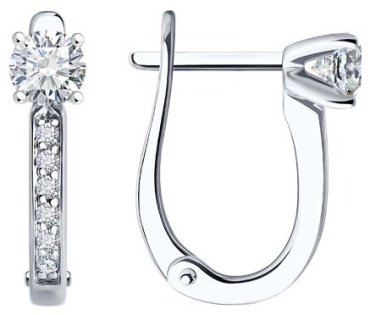 Серьги Diamant 52-220-02459-1 вес 2.2 г золото, бриллиант купить,1450000