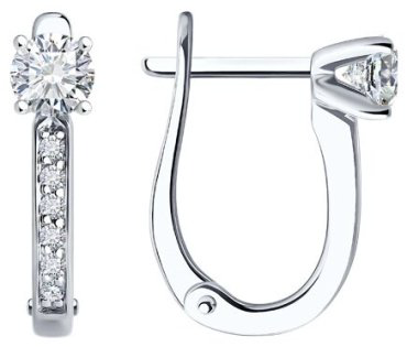 Серьги Diamant 52-220-02459-1 вес 2.2 г золото, бриллиант купить,1450000