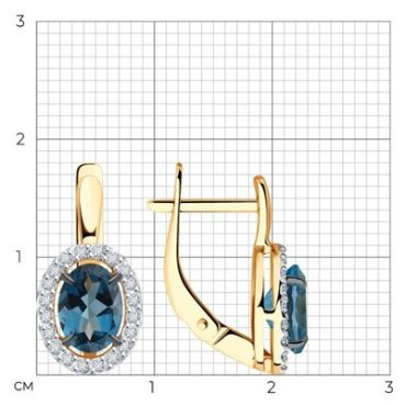 Серьги Diamant 51-320-02049-2 вес 2.87 г золото, топаз купить,286999