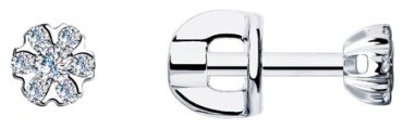 Пусеты SOKOLOV 1020983 вес 1.25 г золото, бриллиант купить,315145